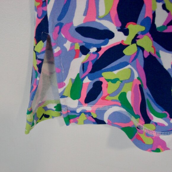 Lilly Pulitzer Floral Tunic Top V-neck Stretchy Purple Pink Green Blue Small - Picture 10 of 12